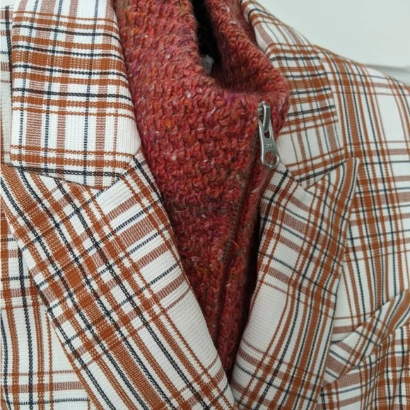 $298 Veronica Beard Lynn Alpaca wool Dickey Jacket Blazer insert rust multi - Picture 13 of 15